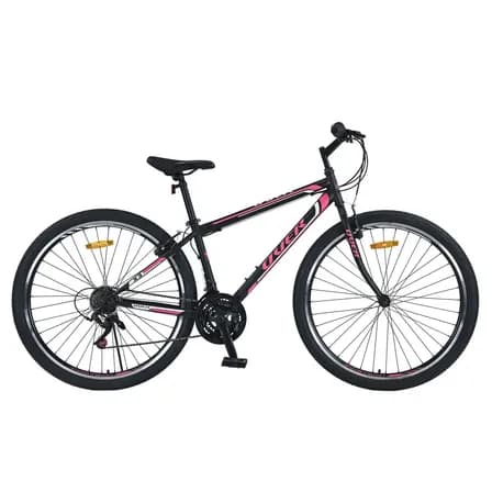 Bicicleta MTB OVERTECH OV-X3 R29 Acero, 21 Velocidades, Frenos Hidráulicos, Color Negro/Rosa, Tamaño Del Cuadro S
