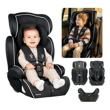 Booster Auto Bebe Mega Baby Silverstone 3 En 1 De 9 A 36 Kg Color Negro