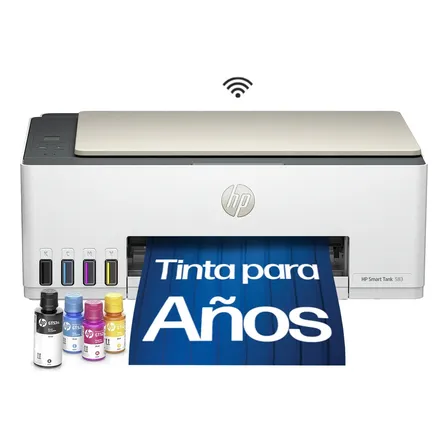 Impresora Multifuncional HP Smart Tank 583 Sistema Continuo a Color con Wi-Fi