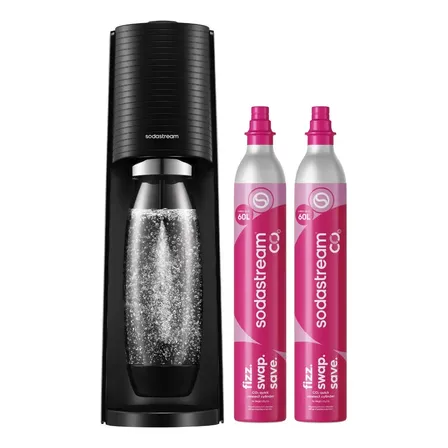 Máquina para hacer soda Sodastream Terra x 2 Cilindros 1L color negro