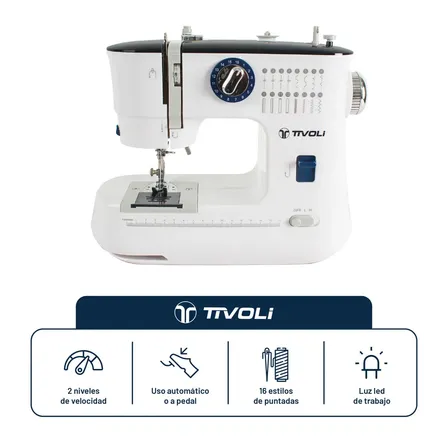 Máquina De Coser Tivoli 16 Estilos De Puntadas 2 Velocidades