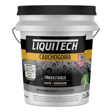 Membrana Liquitech Caucho Goma Impermeabilizante 20kg Gris