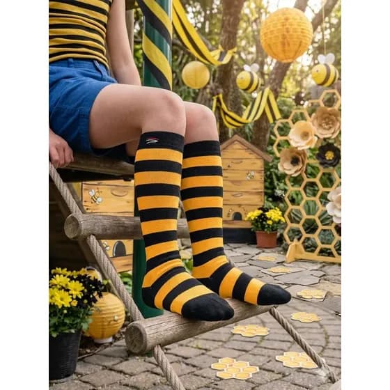 Medias Bucaneras Infantiles-abejas-rayadas-tendencia-viral