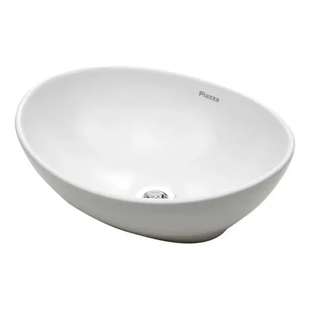 Bacha de Apoyo Piazza A082 - 410 x 330 x 145mm - Lavamanos Ovalada de Porcelana