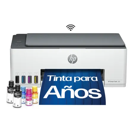 Impresora Multifuncional HP Smart Tank 580 Sistema Continuo a Color Wi-Fi 1F3Y2A