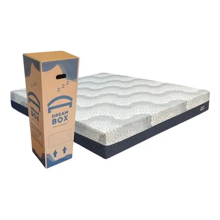 Colchón De Espuma Dream Box Geo En Caja De 2 Plazas 140x190 Cm Color Blanco