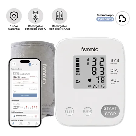 Tensiometro Digital Brazo Presion Arterial Aparato Para Tomar Presion Enfermeria Automatico Femmto