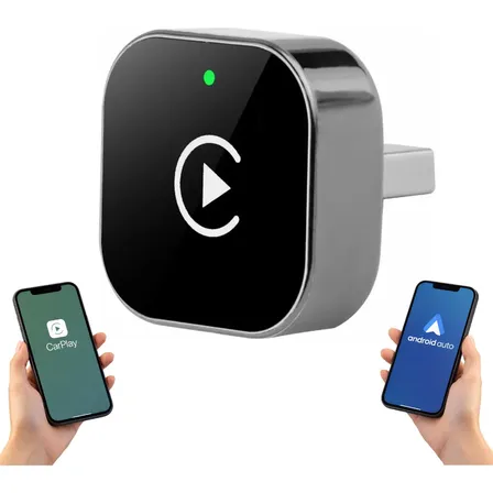 Adaptador Inalámbrico Carplay Android Auto 2 En 1 Usb Tipo C Gris Oscuro